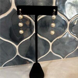 Pearl Dangle Earrings-SS